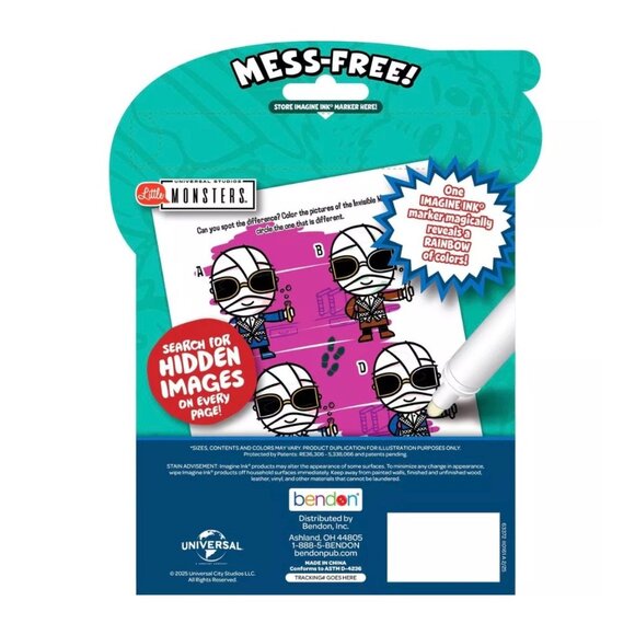 Universal Monsters Halloween Imagine Ink Activity Book Travel Frankenstein - Picture 4 of 11